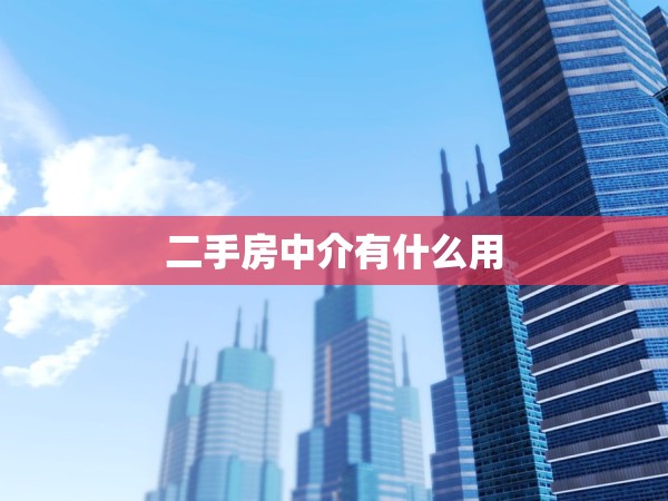 二手房中介有什么用